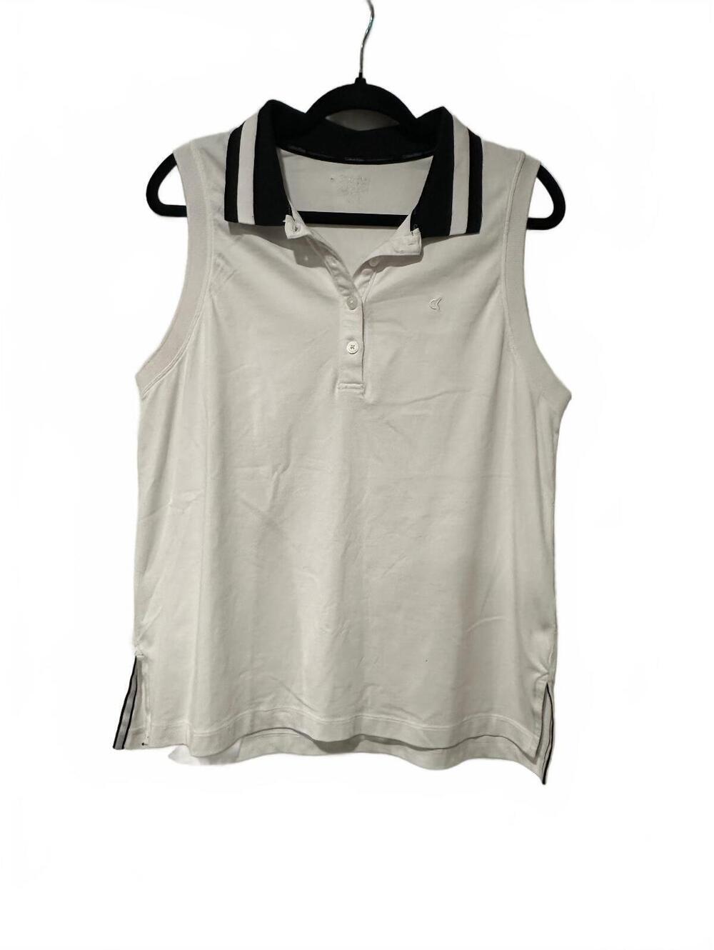 Calvin Klein white sleeveless polo golf top